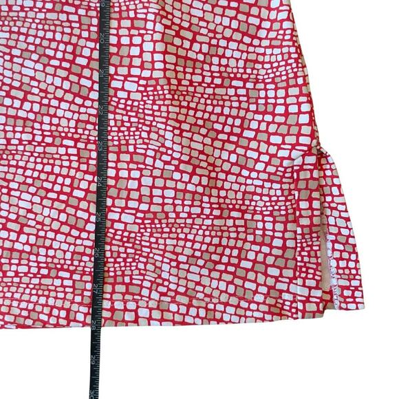 J.McLaughlin Geometric Print Tunic Top Red White Size Small 747E - Picture 6 of 9